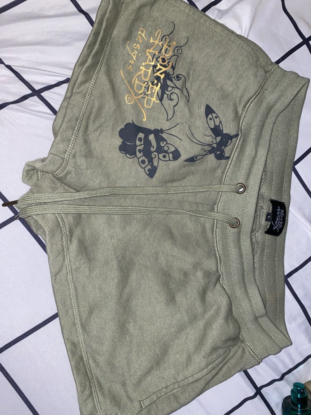 Ed Hardy Olive Green Graphic Women’s Shorts